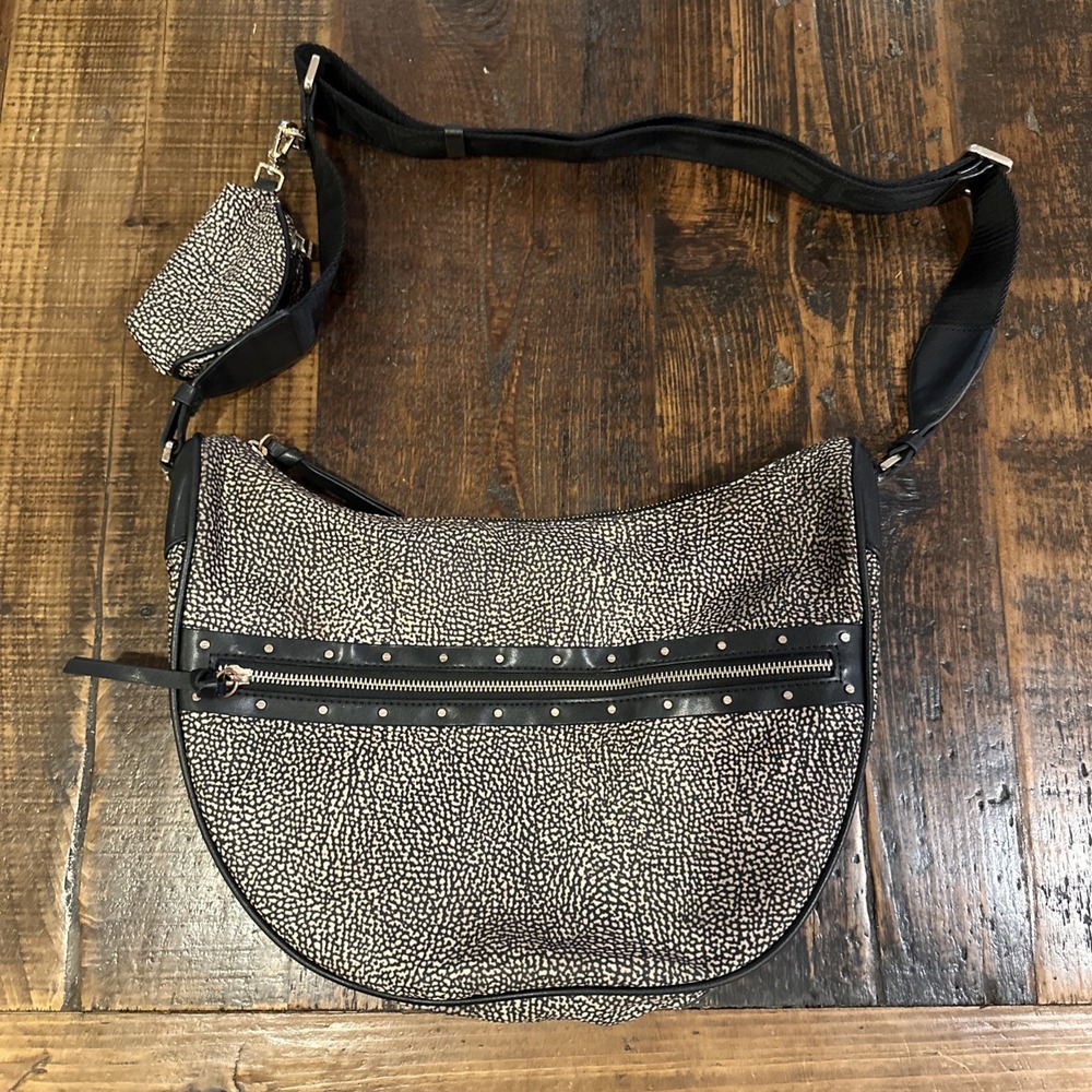 BORBONESE‎ Luna OP natural black bag